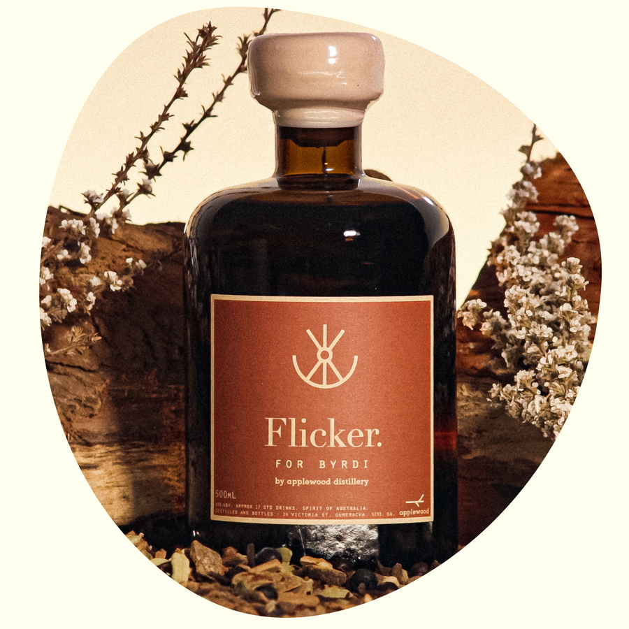 Applewood x Byrdi: Flicker Gin bottle
