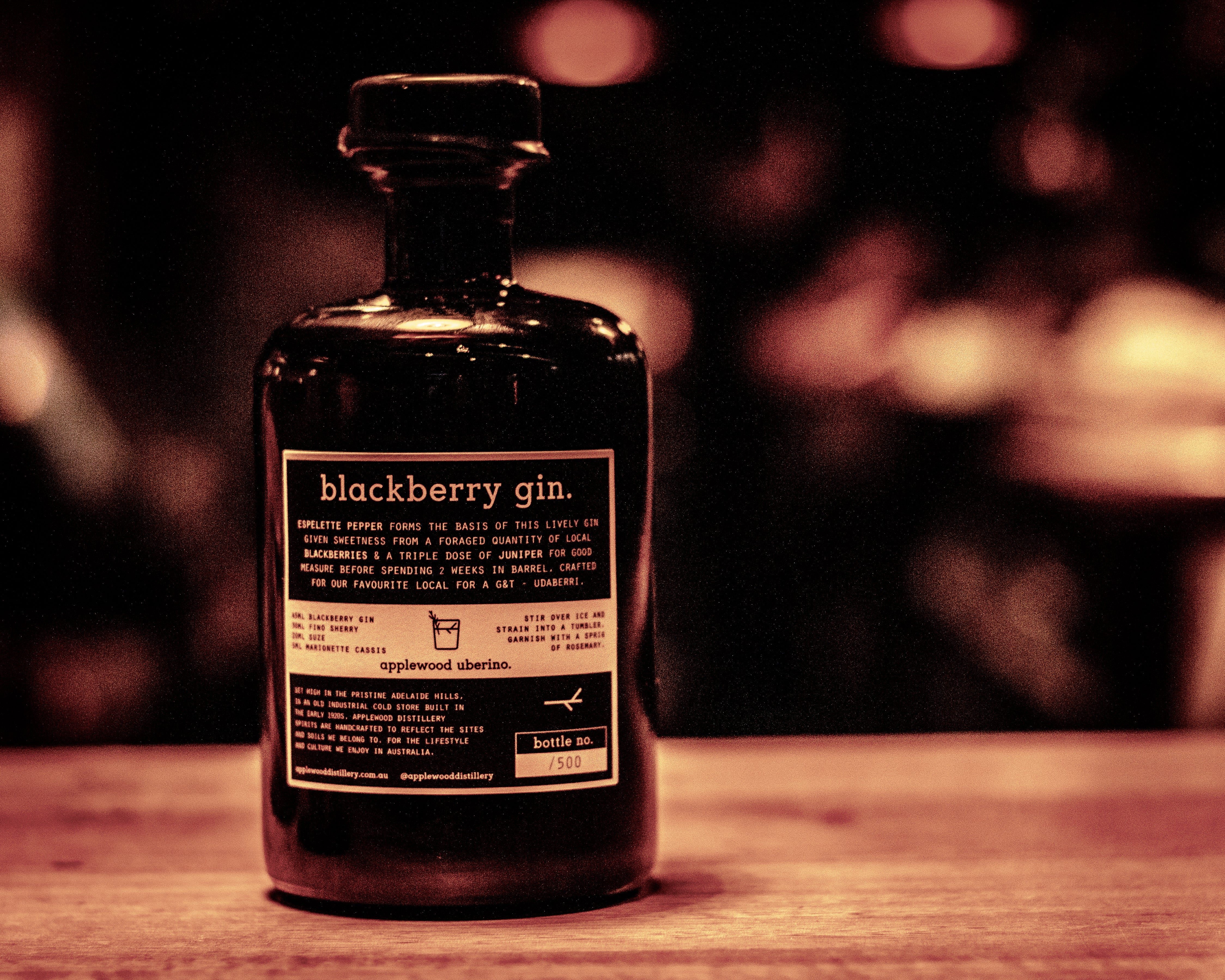 blackberry gin - Applewood Distillery