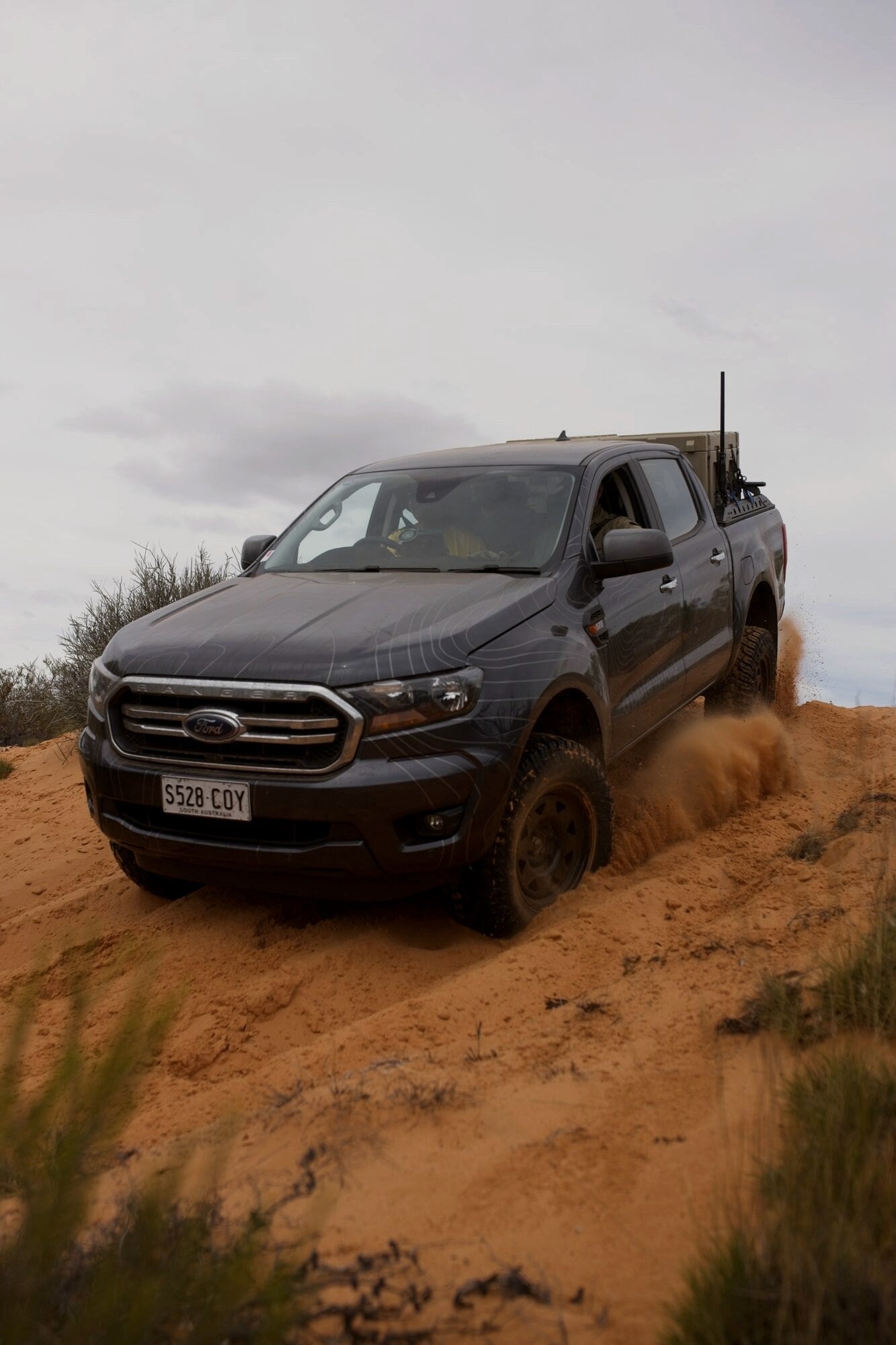 Four-wheel-driving across the sand